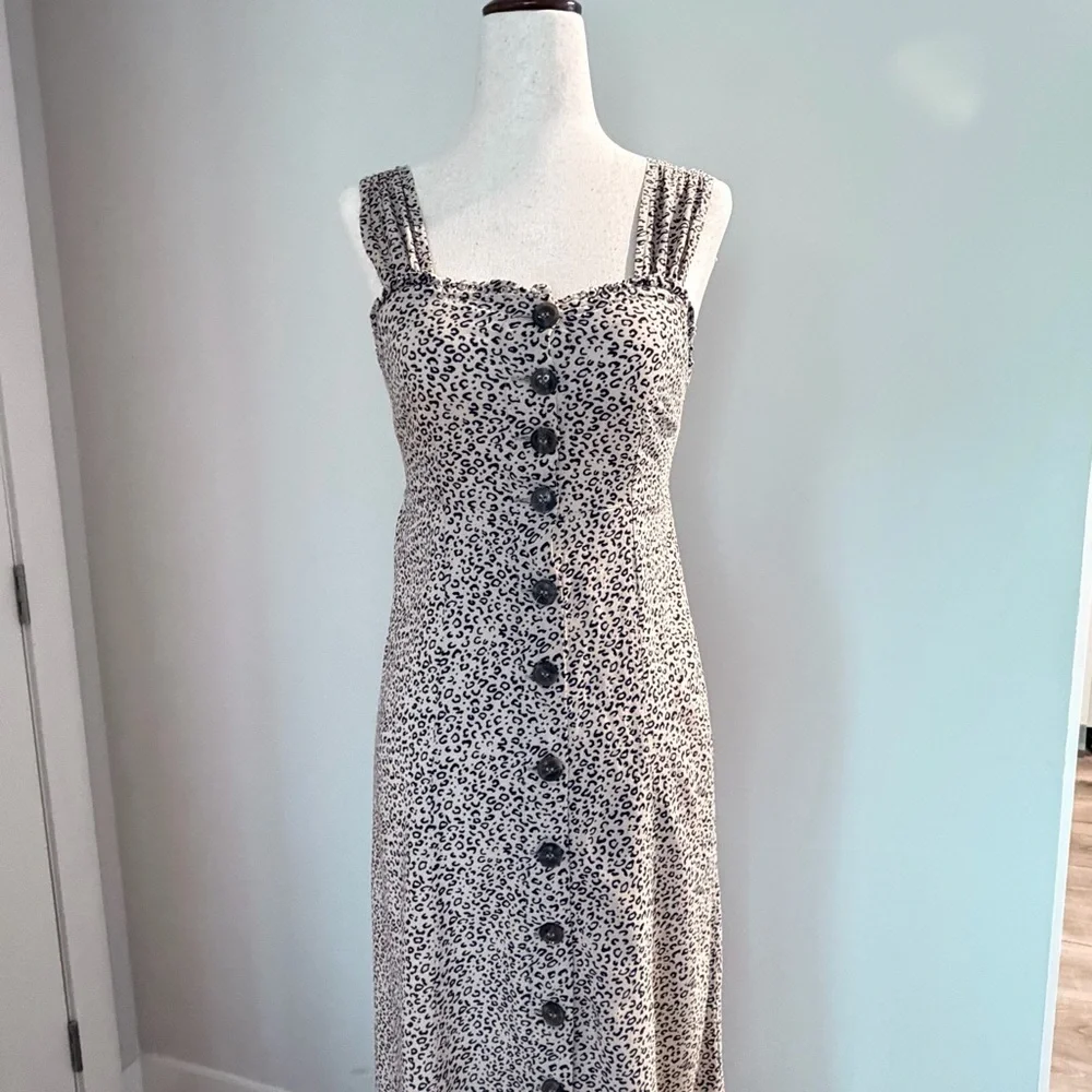 Japna Animal Print Button-Down Midi Dress